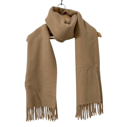 Moncler Down Logo Wool Scarf Beige