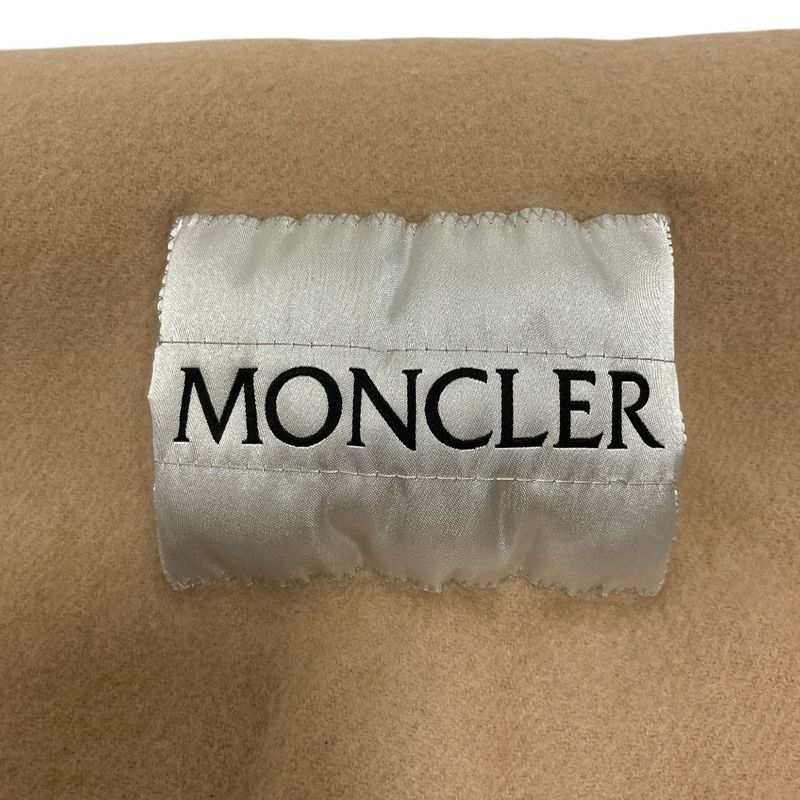 Moncler Down Logo Wool Scarf Beige
