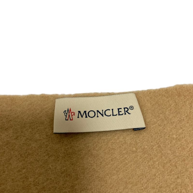 Moncler Down Logo Wool Scarf Beige