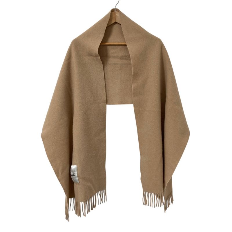 Moncler Down Logo Wool Scarf Beige