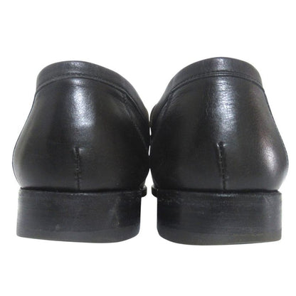 Hermes Constance Hlogo Buckle Leather Loafers Shoes 39 Black Silver