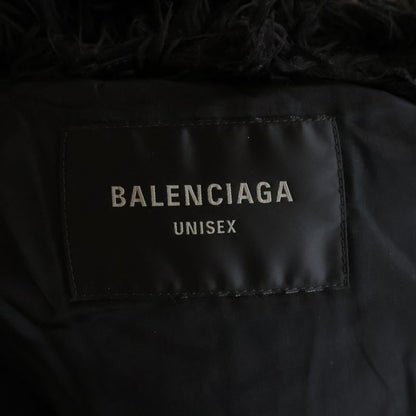 Balenciaga Hooded Bomber Jacket with Hood Fur Black