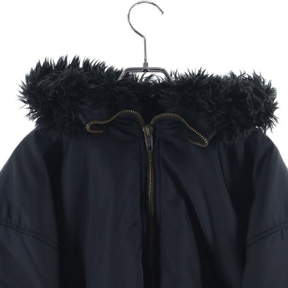 Balenciaga Hooded Bomber Jacket with Hood Fur Black