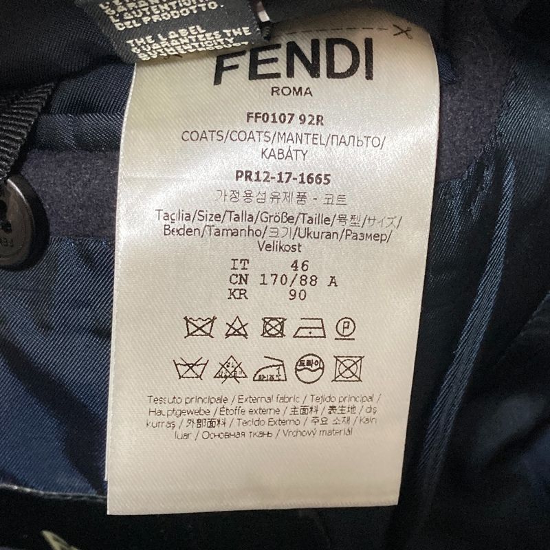 Fendi Melton Chester Coat 46 Navy