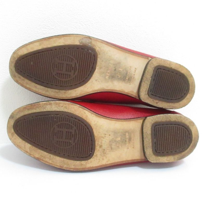 Hermes Hlogo Loafers Shu Zu 36.5 Red