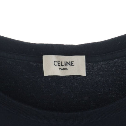 Celine Front Logo Crew Neck Short Sleeve T-Shirt Black