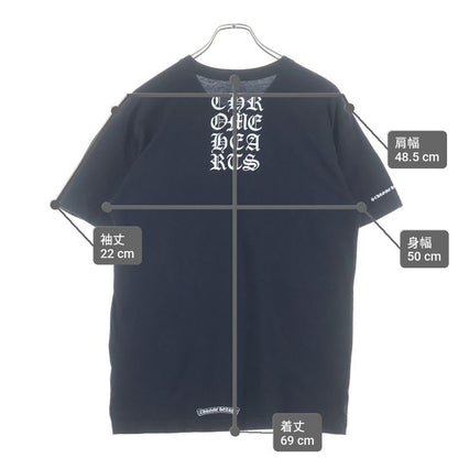 Chrome Hearts Vertical Logo Crew Neck Short Sleeve T-Shirt Black