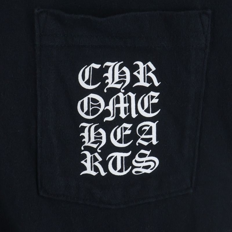 Chrome Hearts Vertical Logo Crew Neck Short Sleeve T-Shirt Black