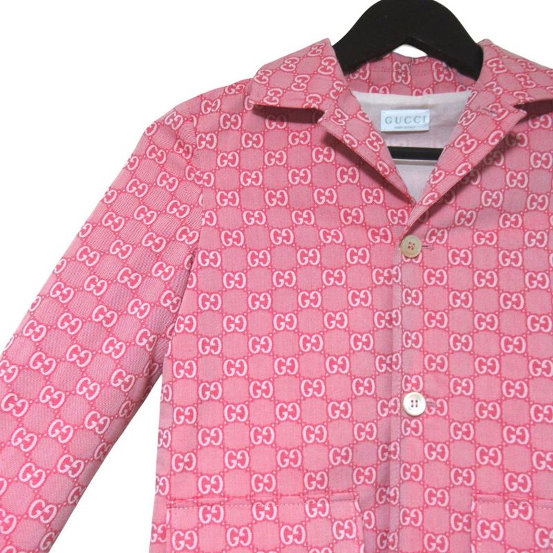 Gucci 25 SS GG Jaguar de Jacket Shaw Top Pants Set 8 130 59 Red Kids