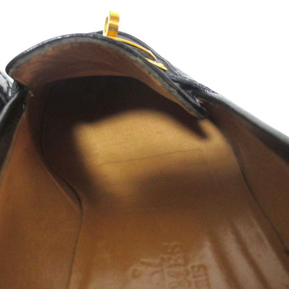 Hermes Kelly Loafers Shoes 35.5 Black Gold