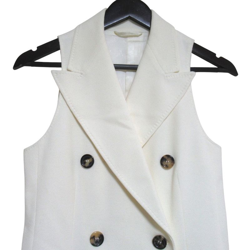 Max Mara Double Breasted Tailored Gilet Vest Ivory