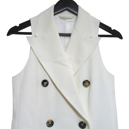 Max Mara Double Breasted Tailored Gilet Vest Ivory