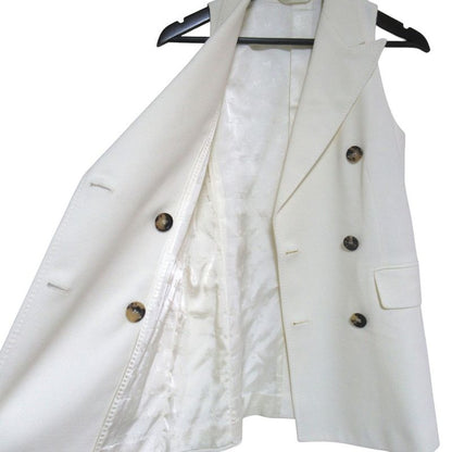 Max Mara Double Breasted Tailored Gilet Vest Ivory