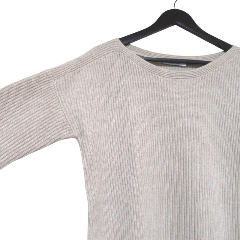 Max Mara Maxmara Cotton Cashmere Tunic Knee Length Knit Dress S 160 Beige