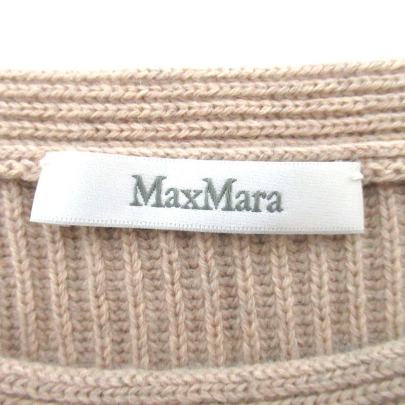 Max Mara Maxmara Cotton Cashmere Tunic Knee Length Knit Dress S 160 Beige