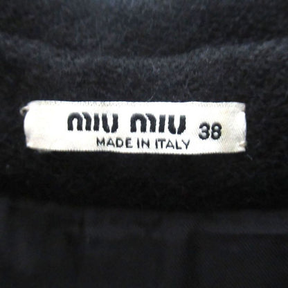 Miu Miu Miu Wool Mohair Sleeveless Knee Length Shirt Dress 38 Black
