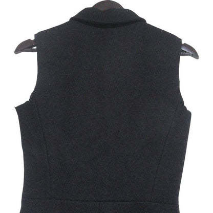Miu Miu Miu Wool Mohair Sleeveless Knee Length Shirt Dress 38 Black