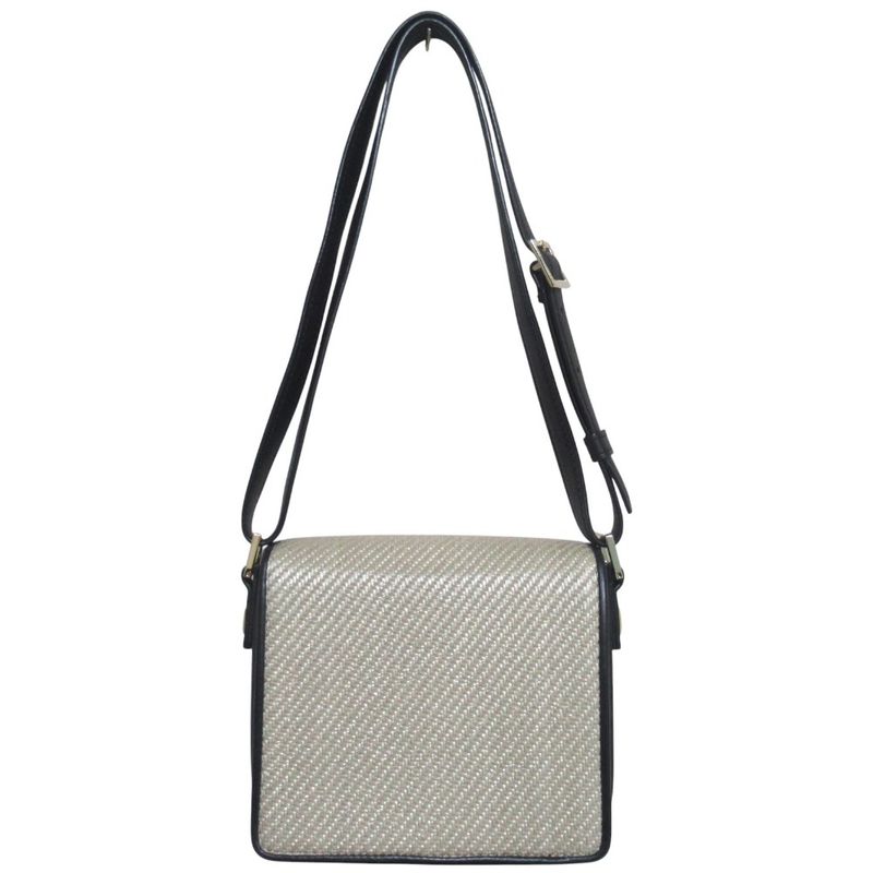 Max Mara Maxmara Small MM Crossbody Flap Shoulder Bag Beige Black