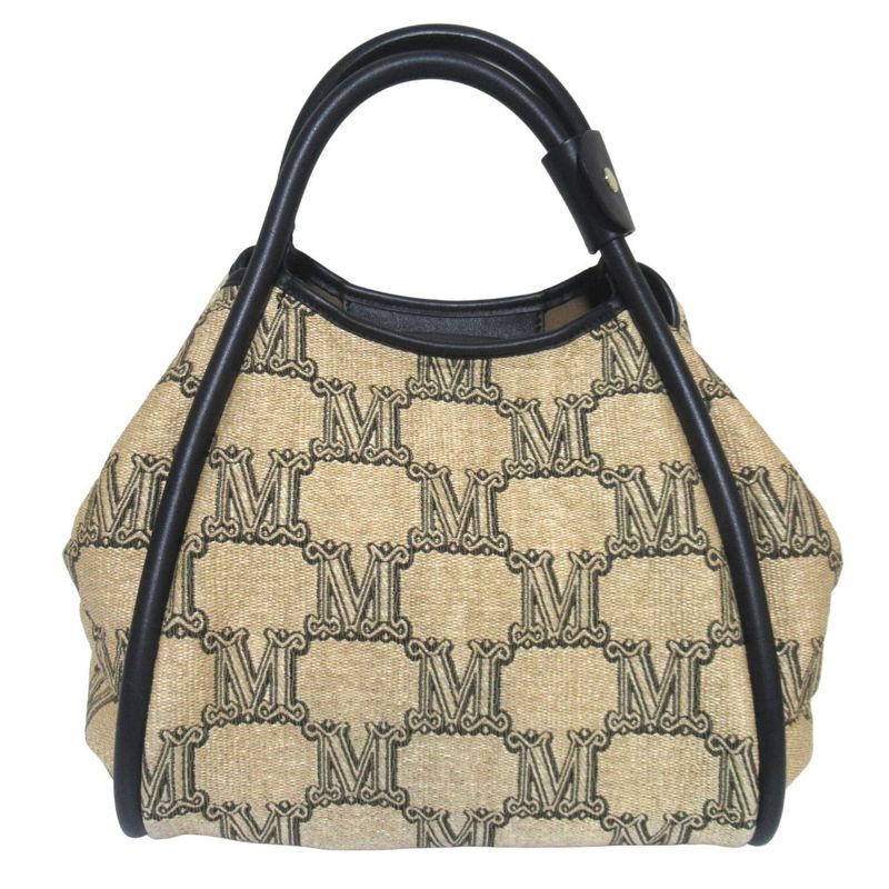 Max Mara Maxmara Glam Marine 2-Way Tote Shoulder Bag with Smartphone Beige Black