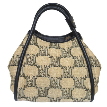 Max Mara Maxmara Glam Marine 2-Way Tote Shoulder Bag with Smartphone Beige Black