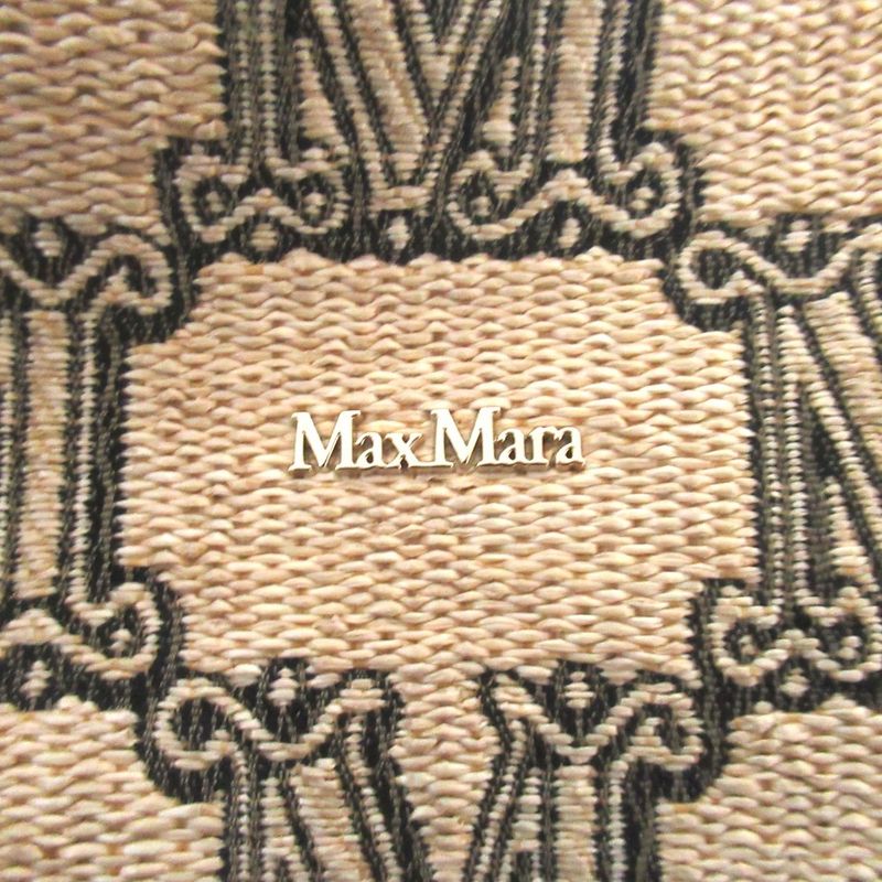 Max Mara Maxmara Glam Marine 2-Way Tote Shoulder Bag with Smartphone Beige Black