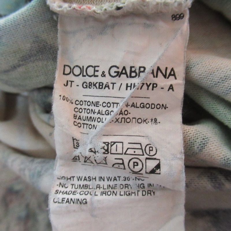 Dolce & Gabbana DG King Allover Print Short Sleeve T-Shirt 44 Multicolor