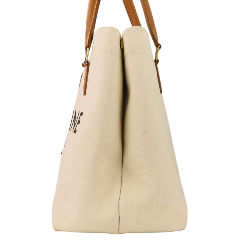 Celine Horizontal Cabas Tote Natural White