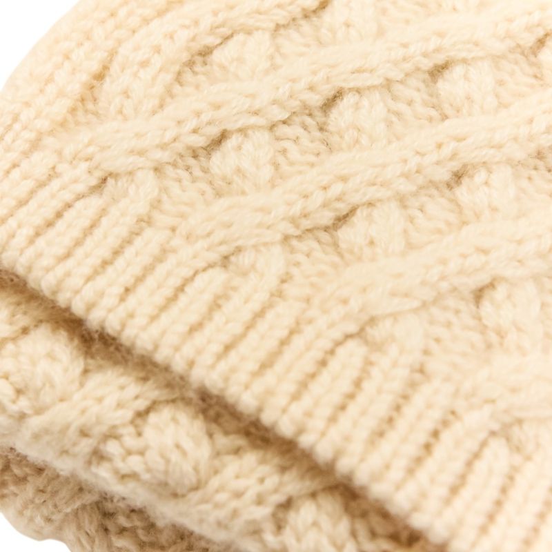 Chanel CC Logo Cashmere Mushroom Blue Knit Scarf Beige Sweater