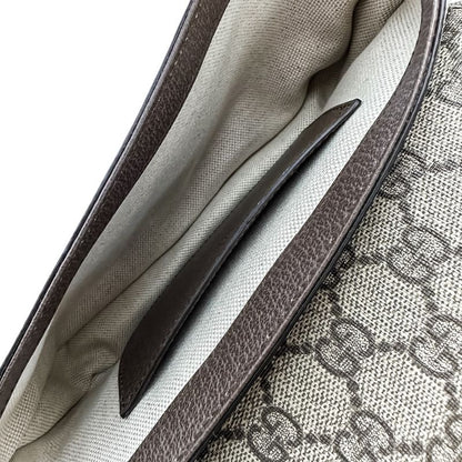 Gucci Office Web Line GG Split Muscadas Brown Shoulder Bag