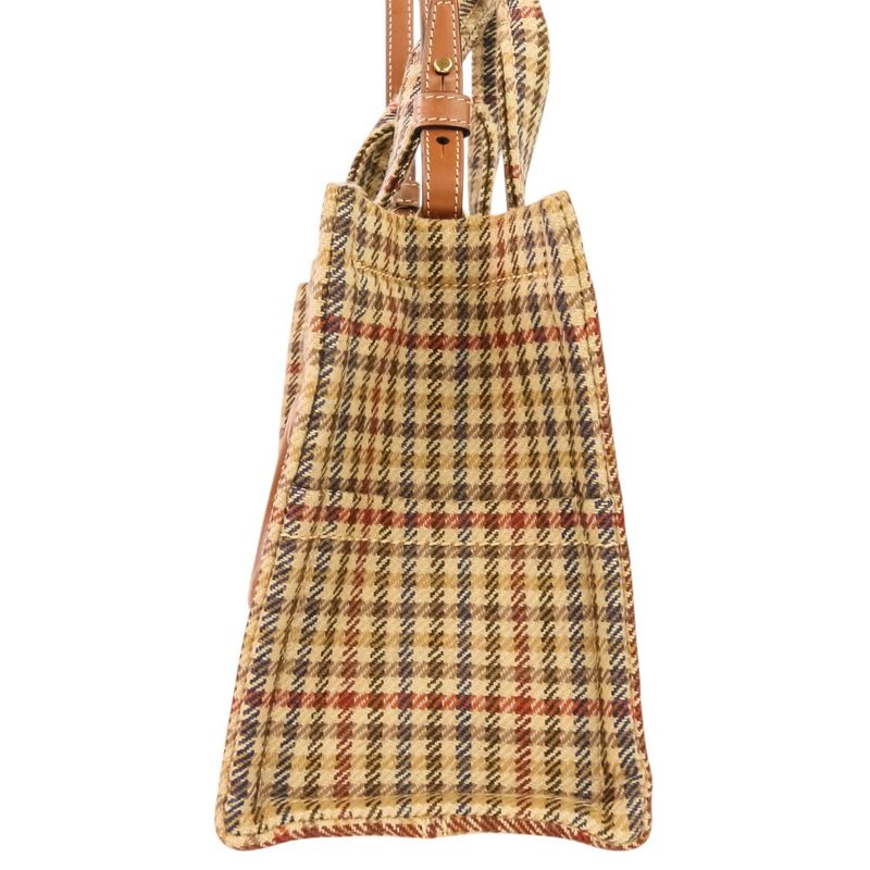 Celine Triomphe Logo Small Cabas Thais Tweed 2-Way Shoulder Bag Brown Beige