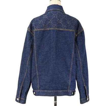 Gucci GG Embossed Denim Jacket Trucker Indigo