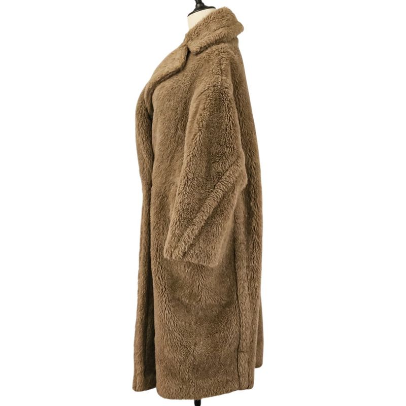 Max Mara Nuevo Teddy Bear Alpaca Cashmere Boa Coat XS Brown