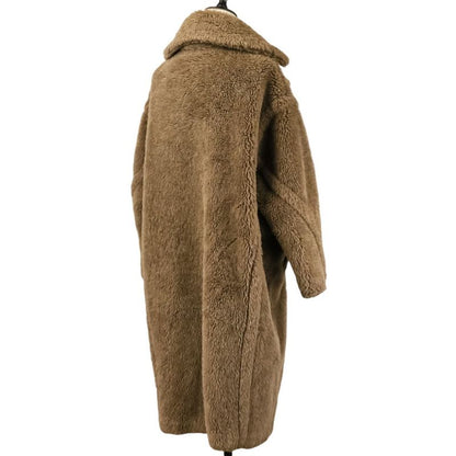 Max Mara Nuevo Teddy Bear Alpaca Cashmere Boa Coat XS Brown
