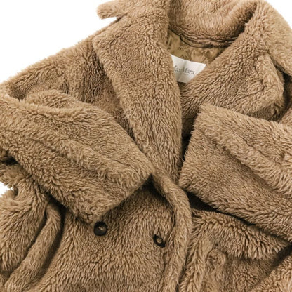 Max Mara Nuevo Teddy Bear Alpaca Cashmere Boa Coat XS Brown