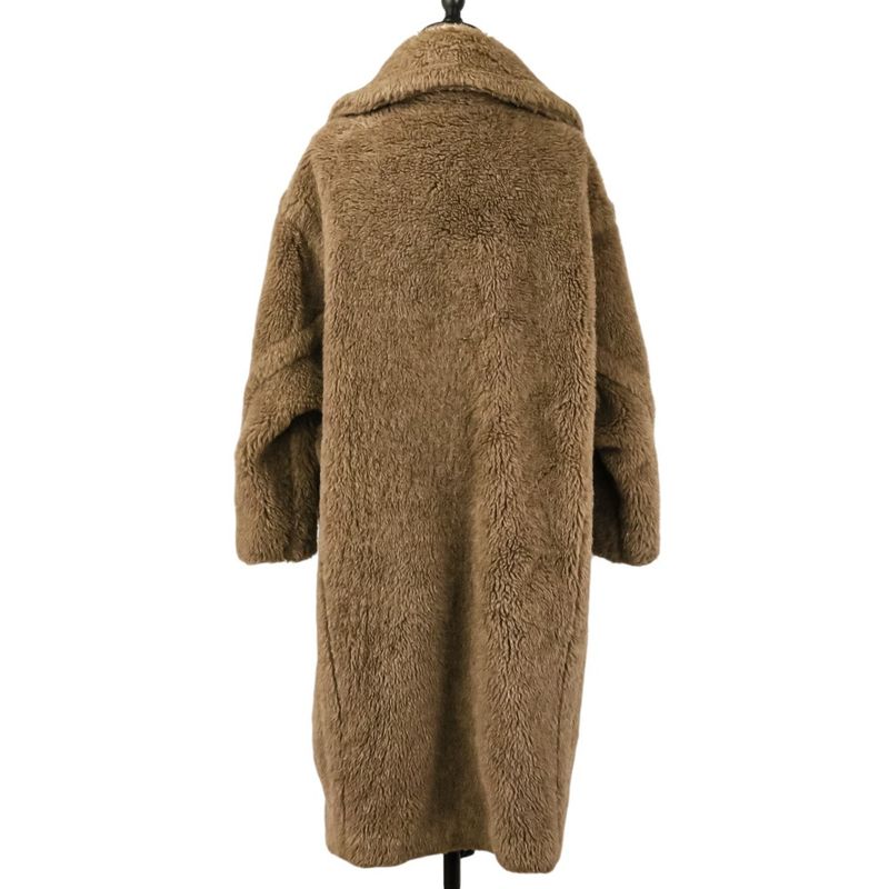Max Mara Nuevo Teddy Bear Alpaca Cashmere Boa Coat XS Brown