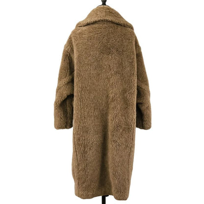 Max Mara Nuevo Teddy Bear Alpaca Cashmere Boa Coat XS Brown