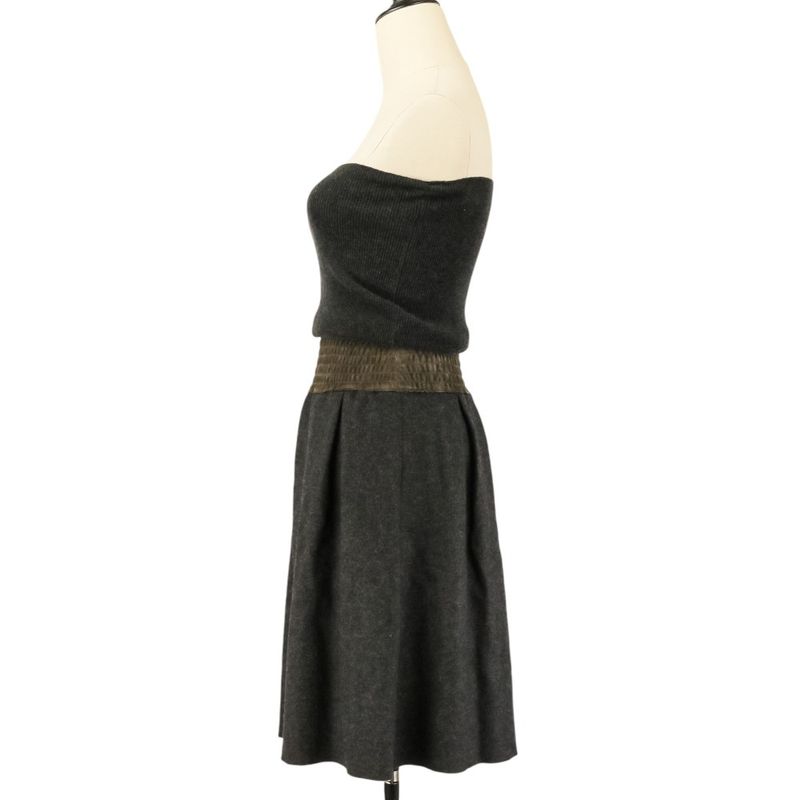 Brunello Cucinelli Cashmere Silk Blend Caminette Dress XS Gray