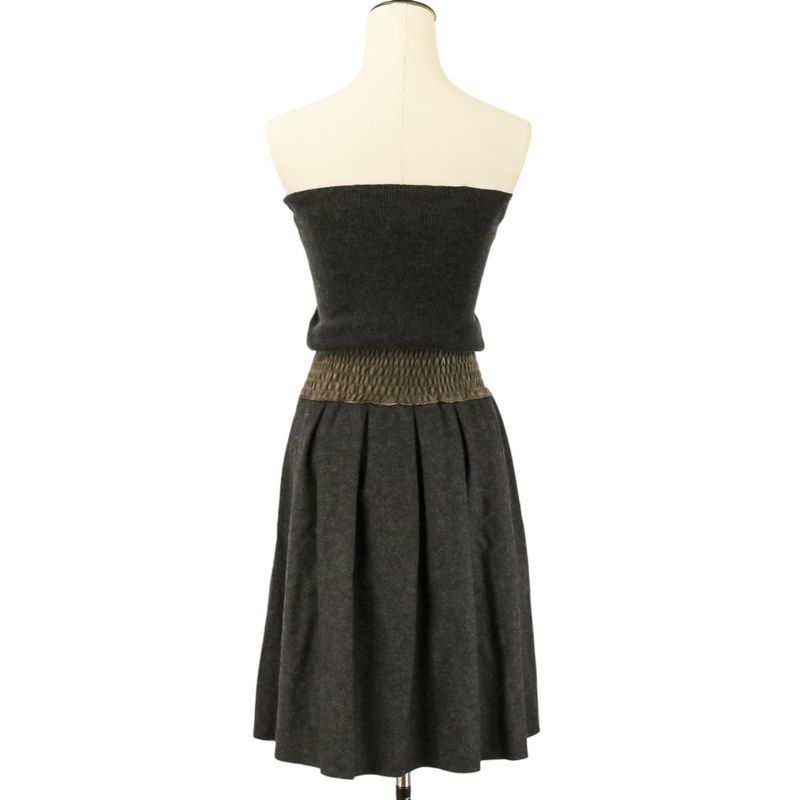Brunello Cucinelli Cashmere Silk Blend Caminette Dress XS Gray