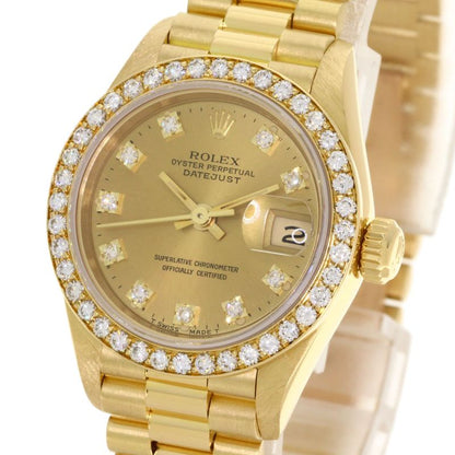 Rolex Datejust Diamond Watch 18k Yellow Gold