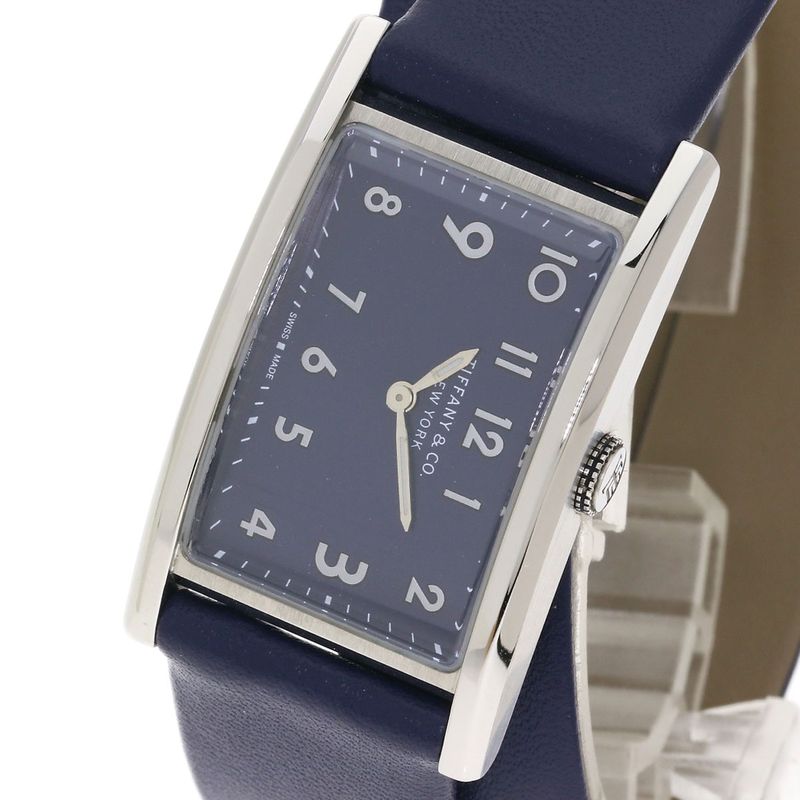 Tiffany & Co East West Mini Watch SS Leather