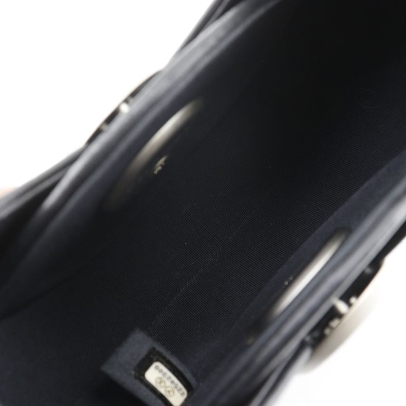 Chanel Chain Shoulder Evening in the Air Leather Black Bag