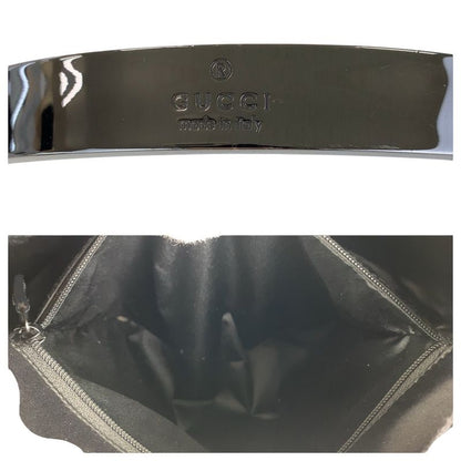 Gucci Hobo Black Silver Canvas Enamel 001 Shoulder Bag
