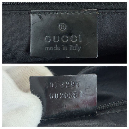 Gucci Hobo Black Silver Canvas Enamel 001 Shoulder Bag