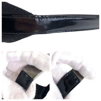 Gucci Hobo Black Silver Canvas Enamel 001 Shoulder Bag