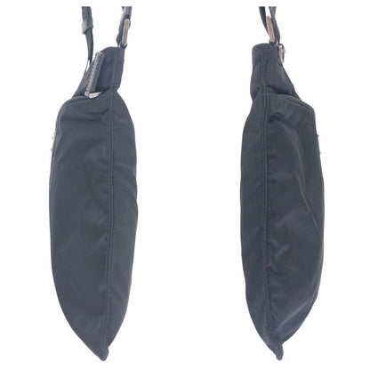 Prada Tessuto Black Silver Nylon Shoulder Bag