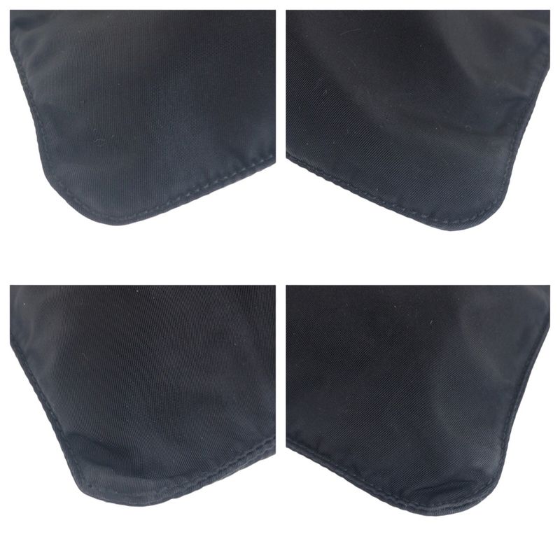 Prada Tessuto Black Silver Nylon Shoulder Bag