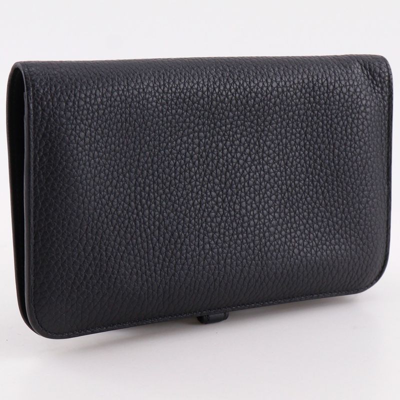 Hermes Dogon Duo Togo Black Wallet