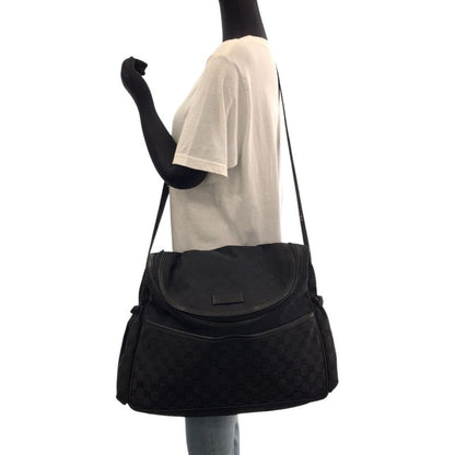 Gucci Black Silver GG Canvas Shoulder Bag