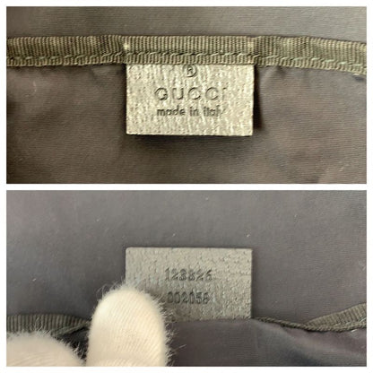 Gucci Black Silver GG Canvas Shoulder Bag