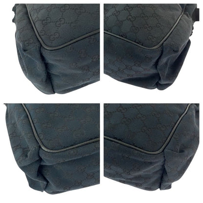 Gucci Black Silver GG Canvas Shoulder Bag
